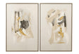 Bassett off white, beige, white, black, silver frame Spencer Framed Canvas s/2