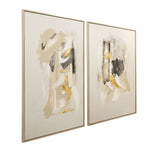 Bassett off white, beige, white, black, silver frame Spencer Framed Canvas s/2