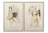 Bassett off white, beige, white, black, silver frame Spencer Framed Canvas s/2