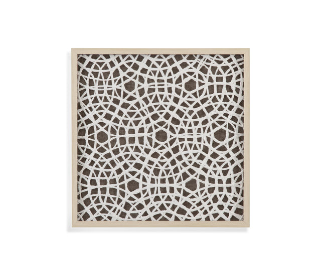 Bassett Natural Blonde, White, Brown Lined Wall Art