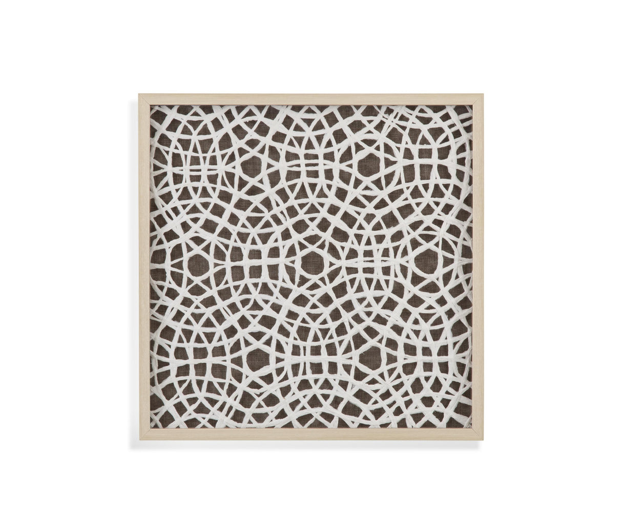 Bassett Natural Blonde, White, Brown Lined Wall Art