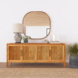 Bassett Natural Blonde, White, Brown Lined Wall Art