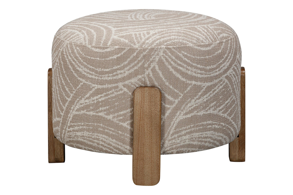 Bassett Khaki Swirl Willow Accent Ottoman
