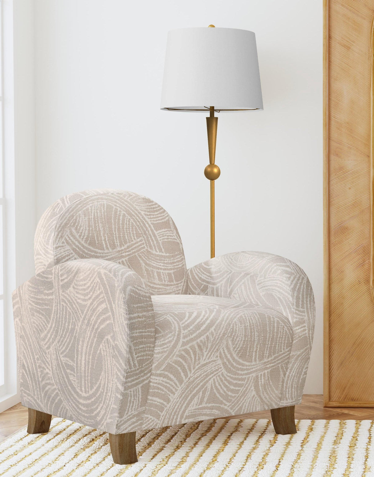 Bassett Khaki Swirl Willow Accent Chair