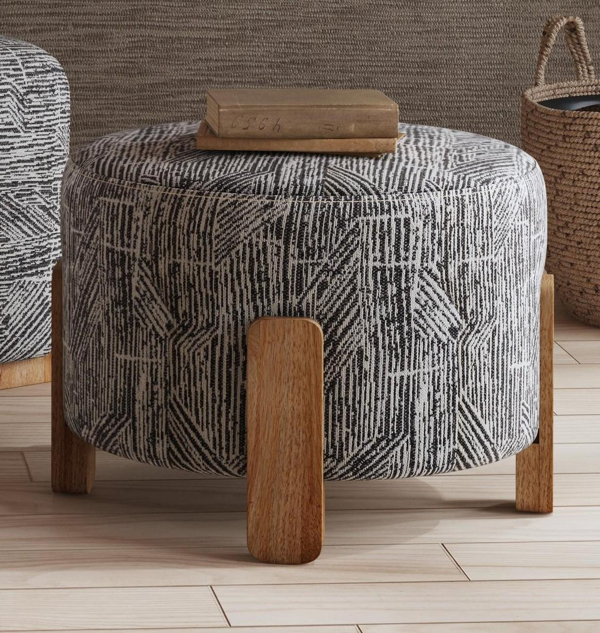 Bassett Exquisite Zebra Jasper Accent Ottoman