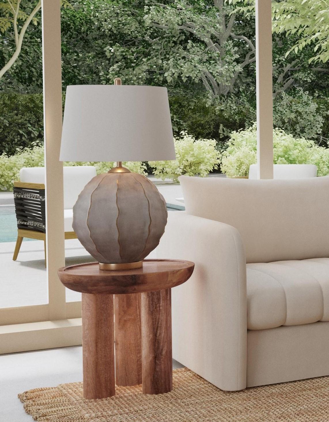 Bassett Natural Mango w/ Sandblasting Blair Round End Table