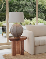 Bassett Natural Mango w/ Sandblasting Blair Round End Table