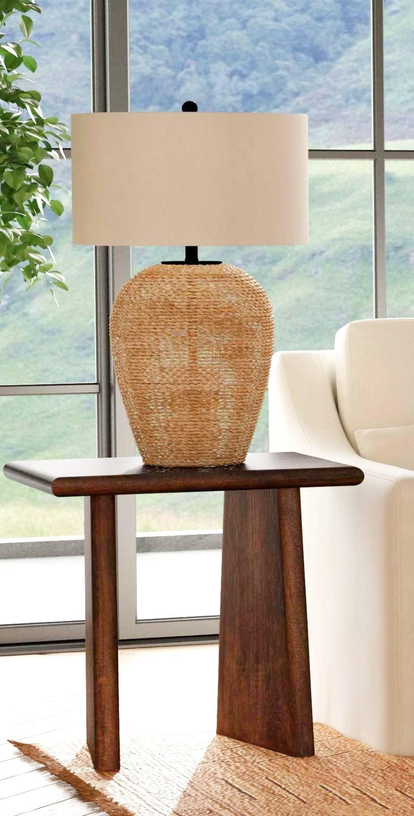 Bassett Antique Natural Mango Wood with Sandblasting Lasso Sq End Table