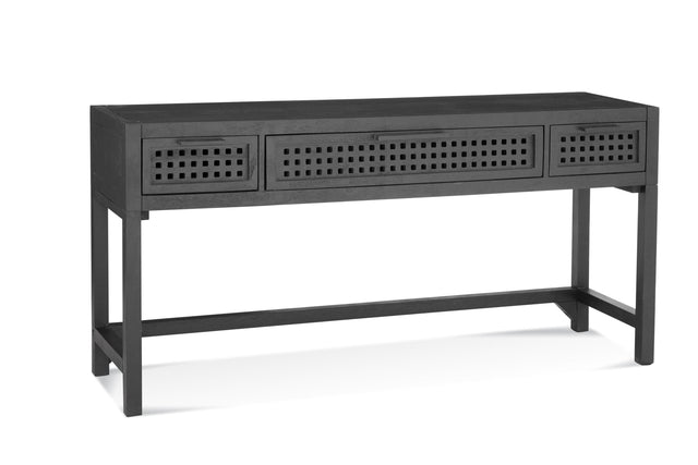 Bassett Sandblasted Matte Black Pentak Console Table