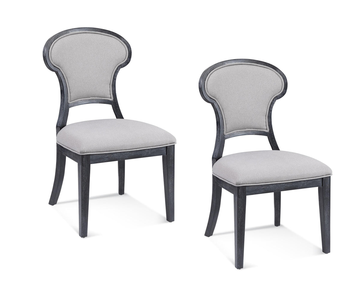 Bassett Cerused black/grey Mateo Dining Chair Set of 2