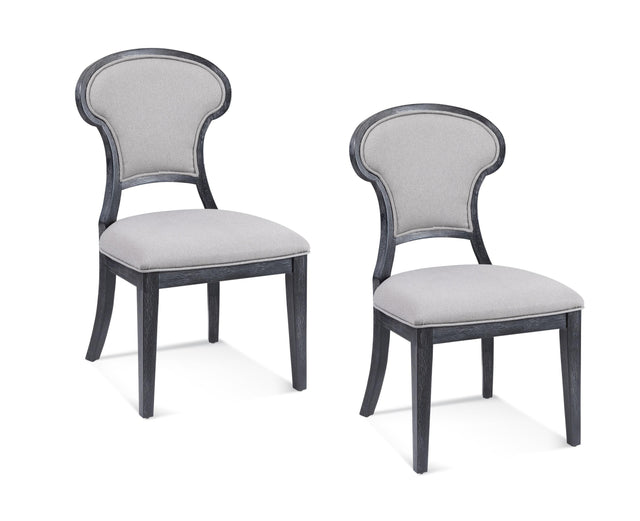 Bassett Cerused black/grey Mateo Dining Chair Set of 2