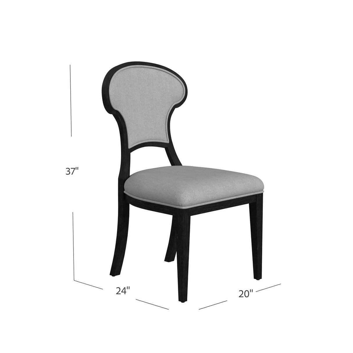 Bassett Black Mateo Dining Chair Set of 2