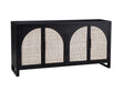 Bassett Matte Black Oak with Natural Box Weave Cane Ashton Server