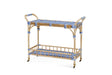 Bassett Natural/blue & white Ventana Bar Cart