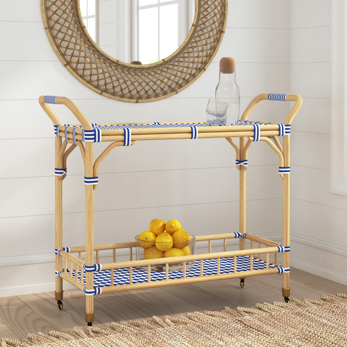 Bassett Blue Ventana Bar Cart