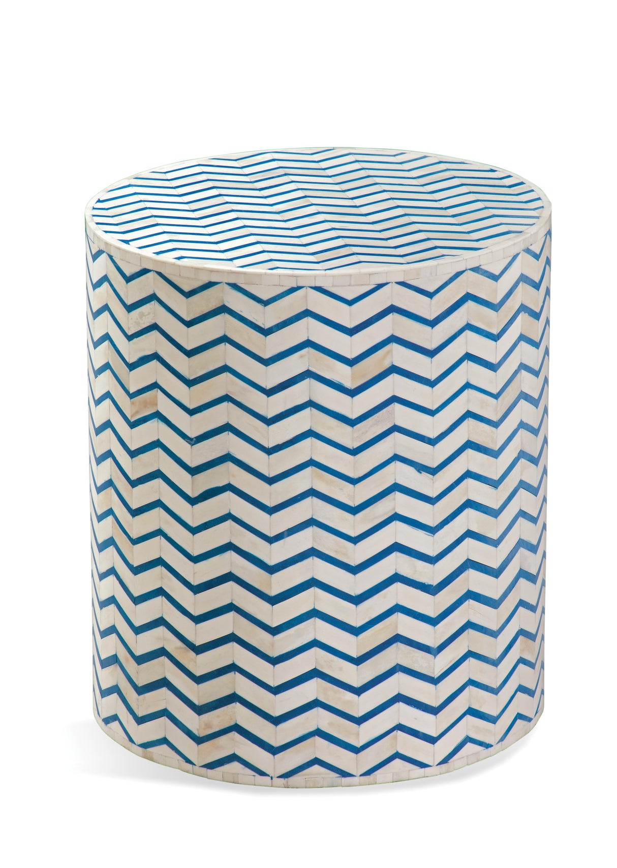 Bassett Ivory Blue Aden Accent Table