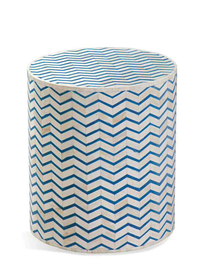 Bassett Ivory Blue Aden Accent Table