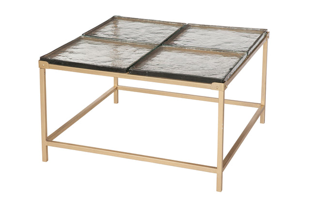 Bassett Brushed Gold / Cast Glass Marisa Cocktail Table