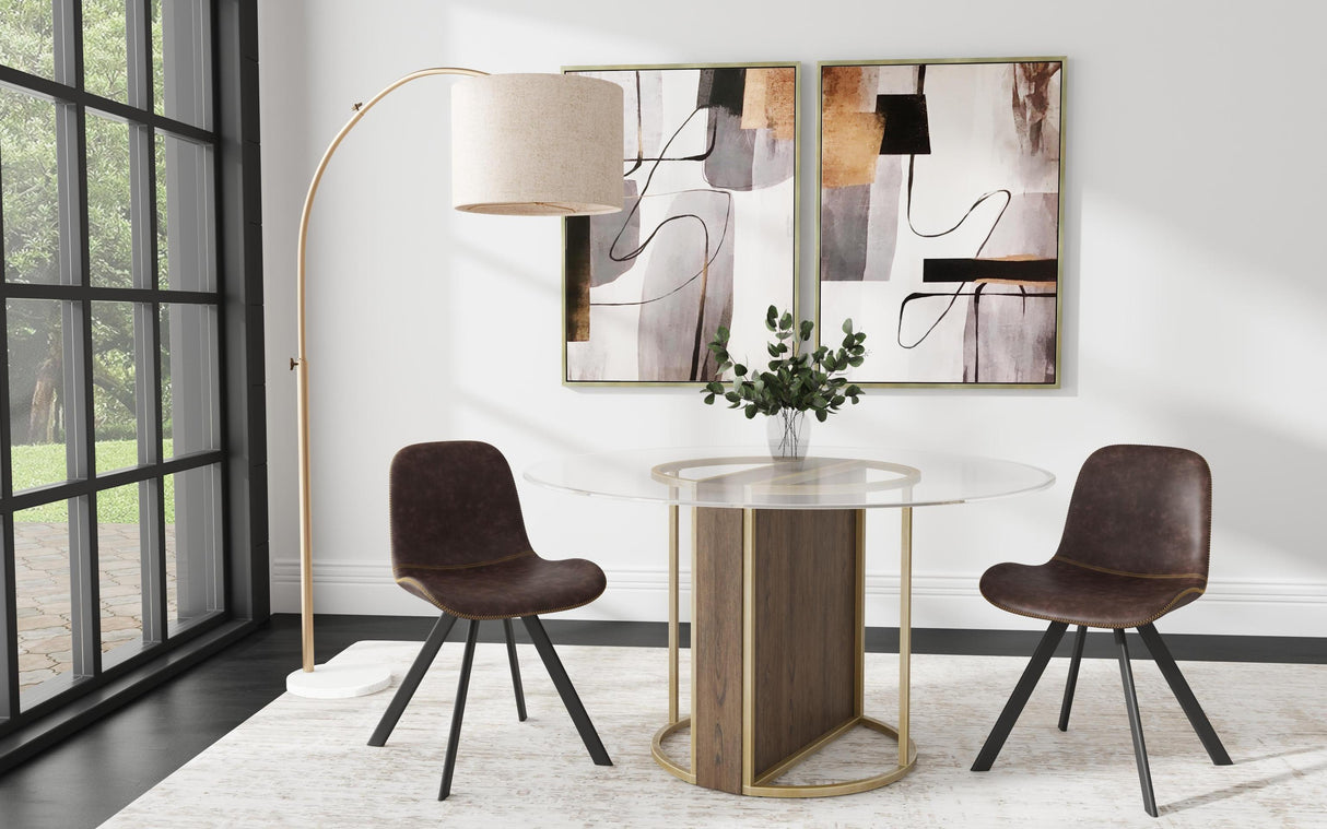 Bassett Brushed Gold / Cast Glass Marisa Cocktail Table