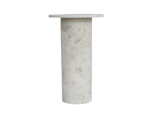 Bassett White Marble Claude White Accent Table