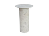 Bassett White Marble Claude White Accent Table