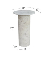 Bassett White Marble Claude White Accent Table