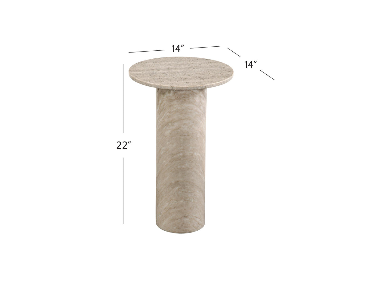Bassett Gray Marble Claude Accent Table