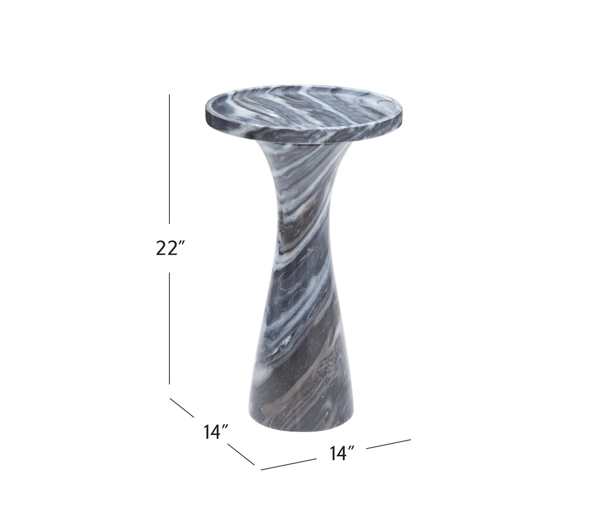 Bassett Grey Marble Baird Gray Accent Table