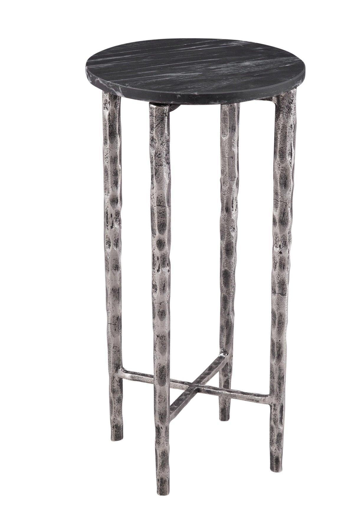 Bassett Silver/ Black Marble Mendez Accent Table