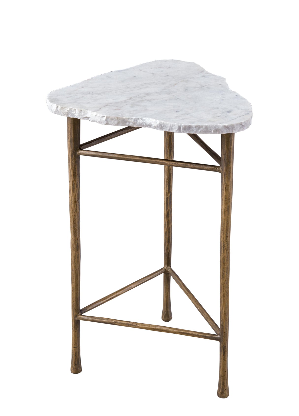 Bassett Antique Brass/ White Marble Knapp Accent Table