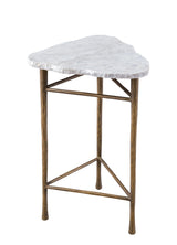 Bassett Antique Brass/ White Marble Knapp Accent Table