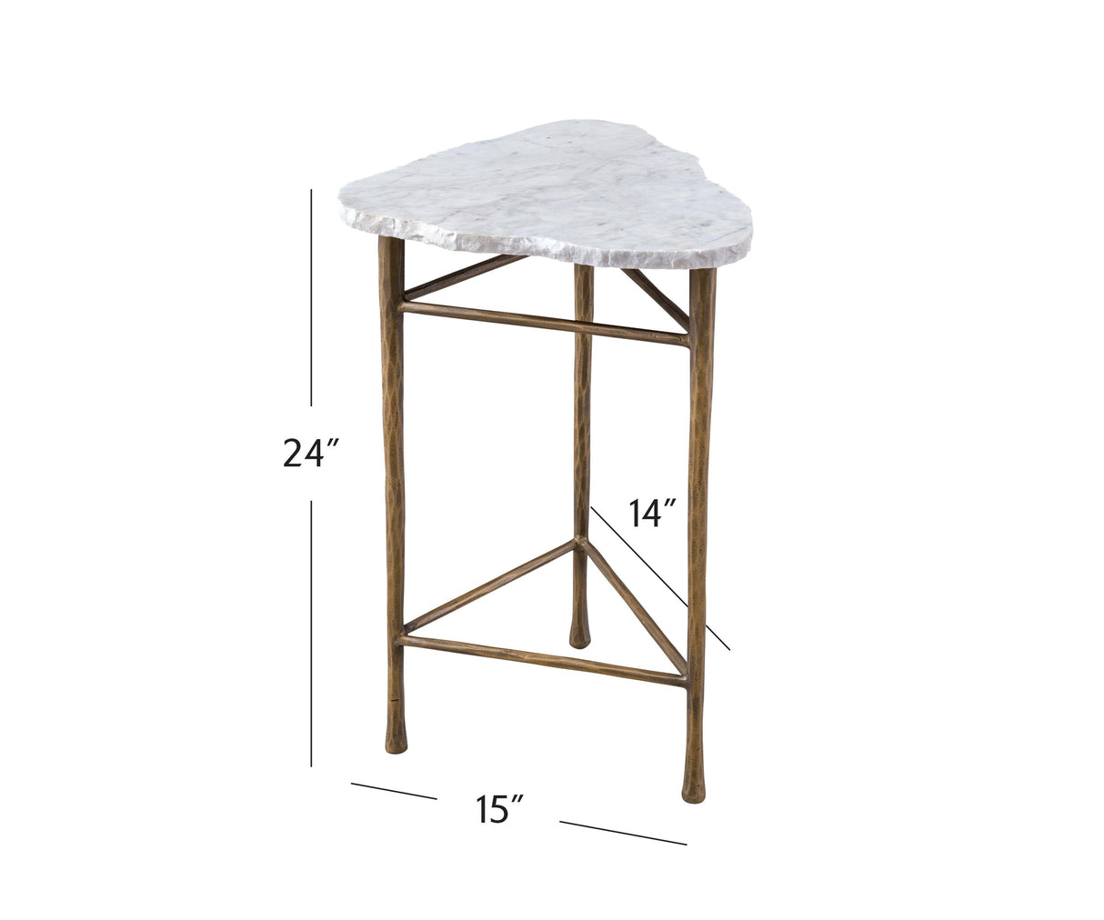 Bassett Antique Brass/ White Marble Knapp Accent Table