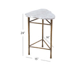 Bassett Antique Brass/ White Marble Knapp Accent Table
