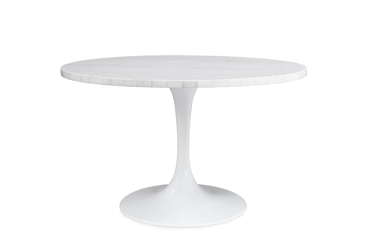 Bassett White Marble/White Dunham Dining Table