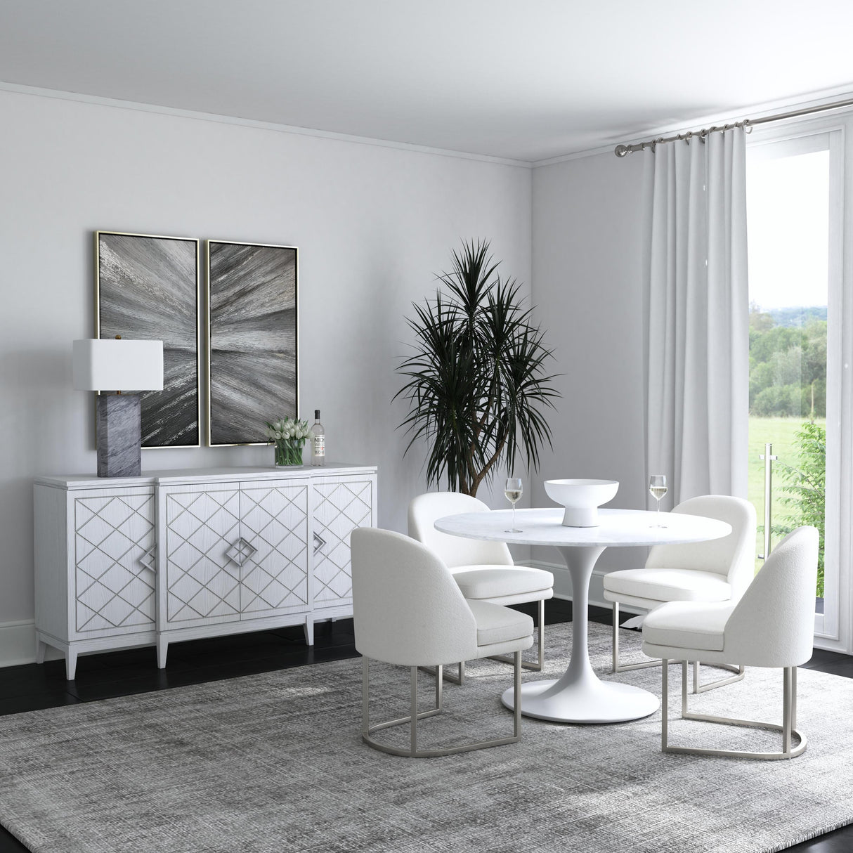 Bassett White Dunham Dining Table