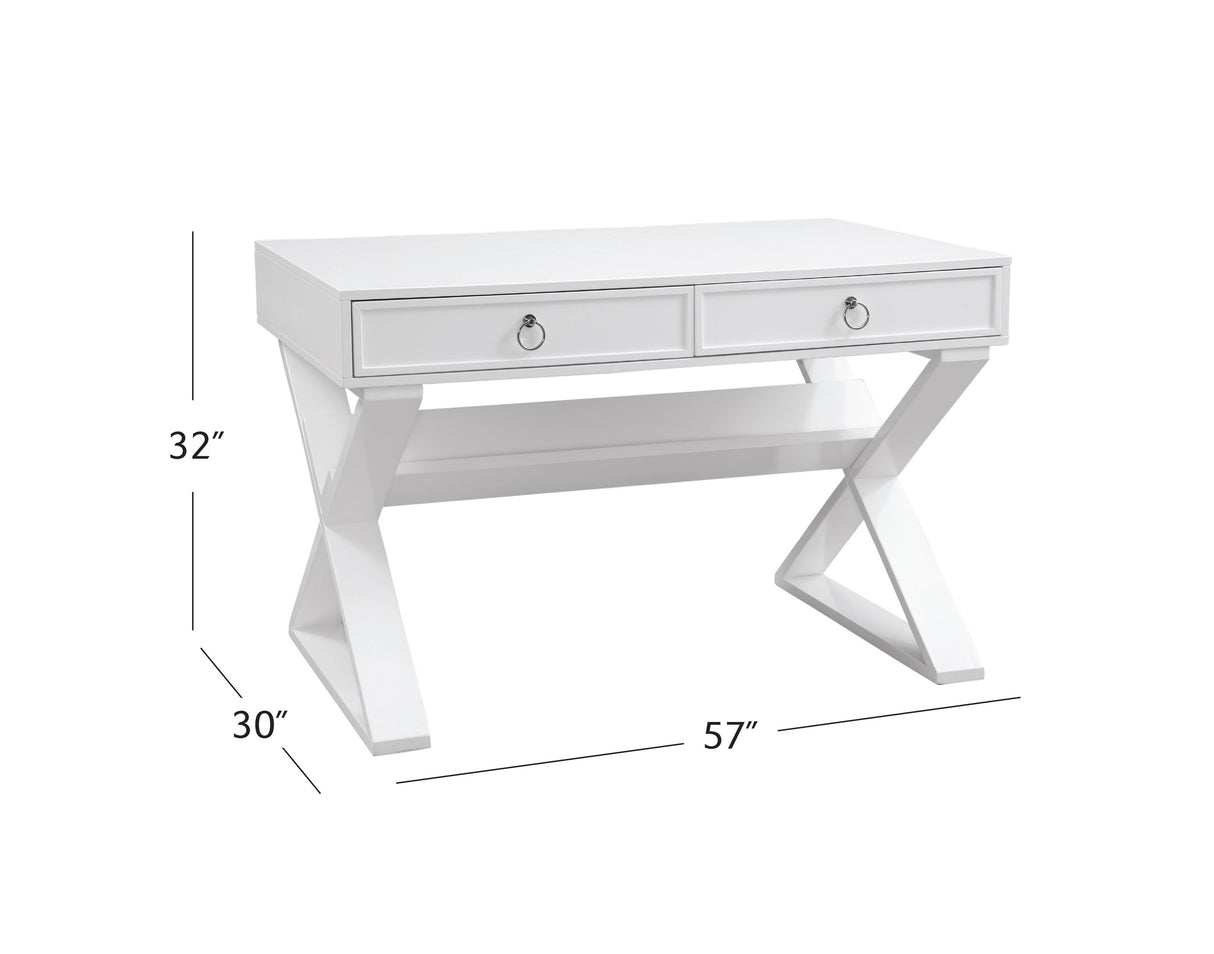 Bassett High Gloss White Everly Desk