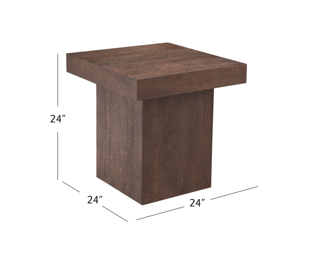 Bassett Dark Brown Mango Padula Brown Oak Large End Table