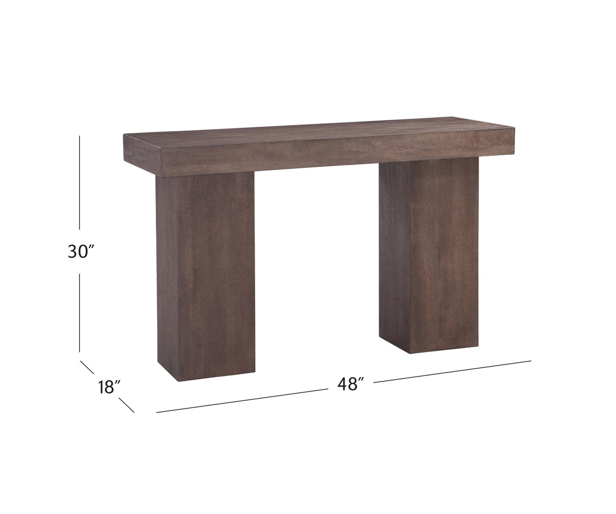 Bassett Dark Brown Mango Padula Brown Oak Console