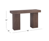 Bassett Dark Brown Mango Padula Brown Oak Console