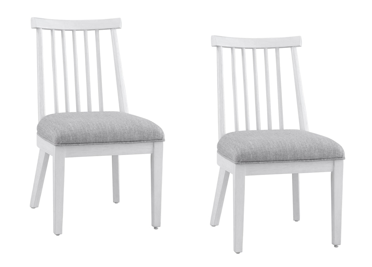Bassett Bright White Oak/Brushed Nickel Nadine Dining Chair Set of 2