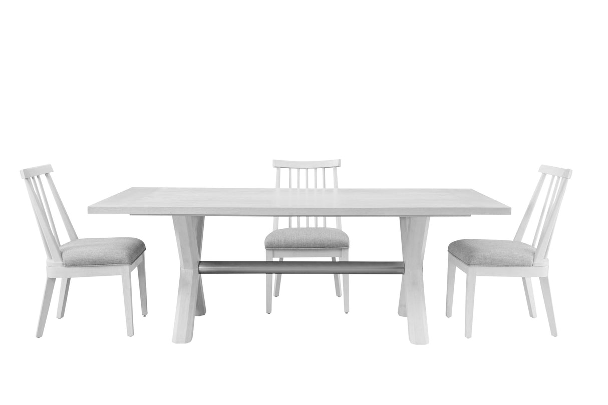 Bassett Bright White Oak/Brushed Nickel Nadine Dining Chair Set of 2