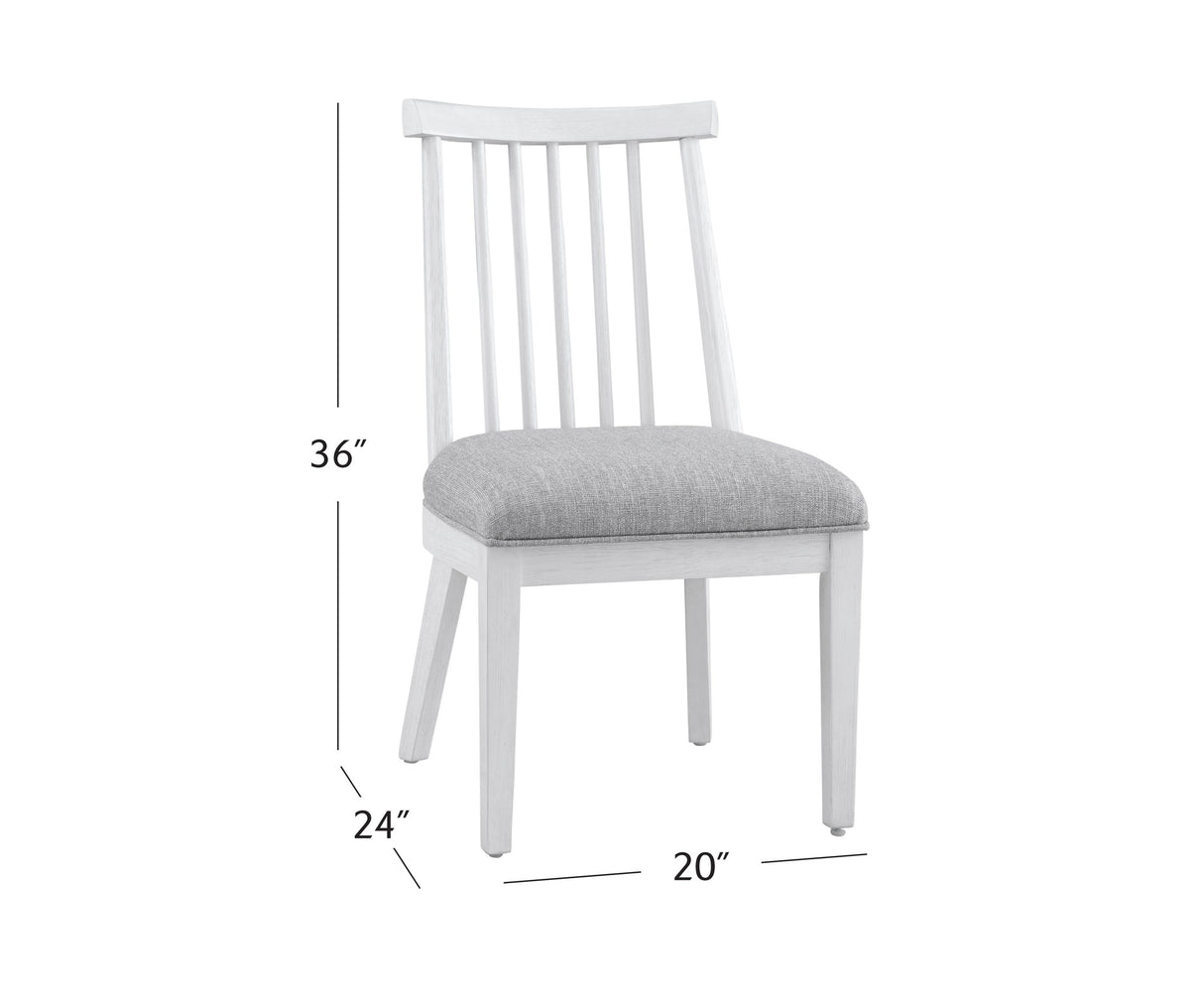 Bassett Bright White Oak/Brushed Nickel Nadine Dining Chair Set of 2