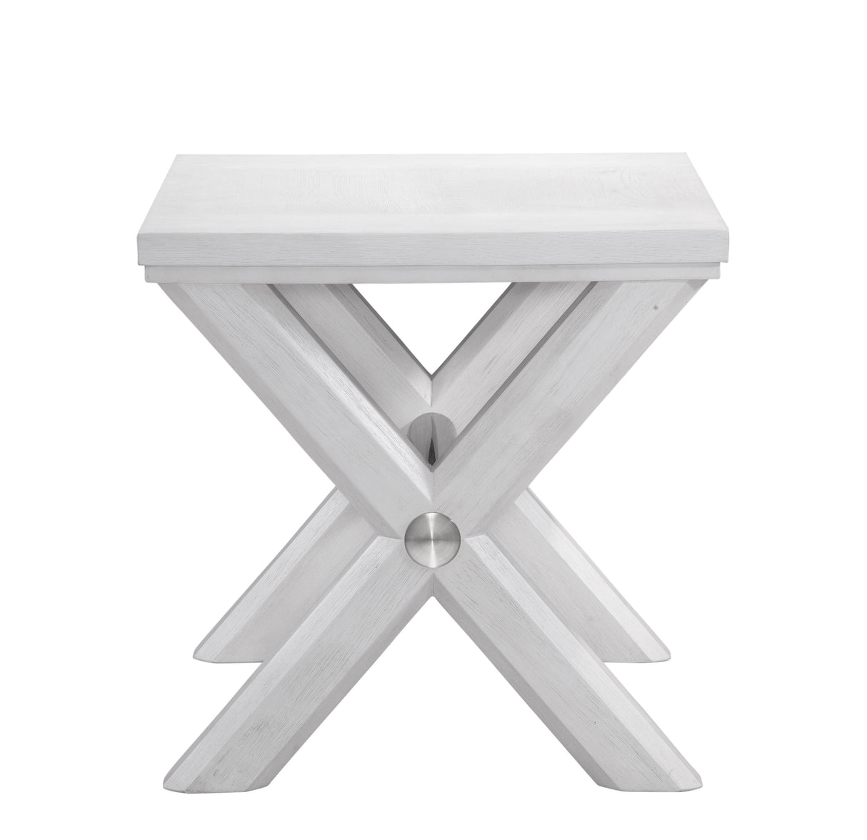 Bassett Bright White Oak/Brushed Nickel Nadine End Table