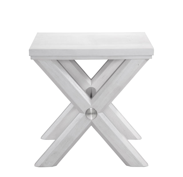 Bassett Bright White Oak/Brushed Nickel Nadine End Table