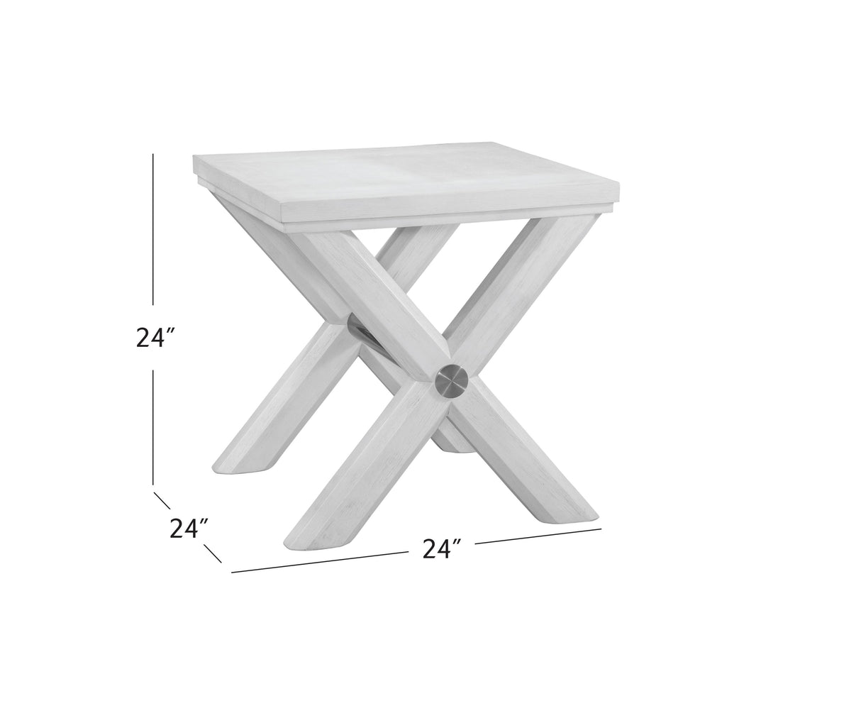 Bassett Bright White Oak/Brushed Nickel Nadine End Table