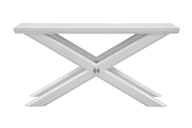 Bassett Bright White Oak/Brushed Nickel Nadine Console Table