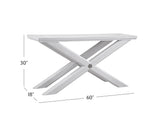 Bassett Bright White Oak/Brushed Nickel Nadine Console Table