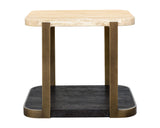 Bassett Brze Metal Frame W Trvertne & Esprso Avalon End Table