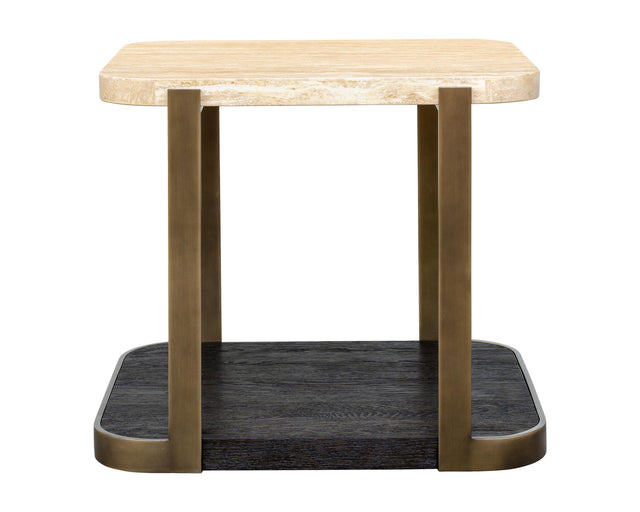 Bassett Brze Metal Frame W Trvertne & Esprso Avalon End Table