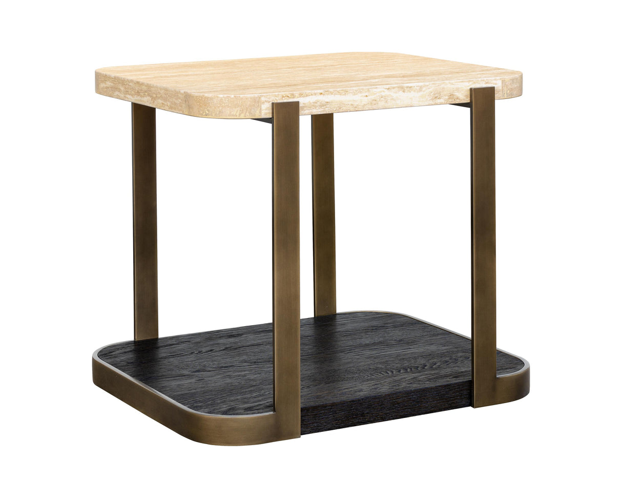 Bassett Brze Metal Frame W Trvertne & Esprso Avalon End Table
